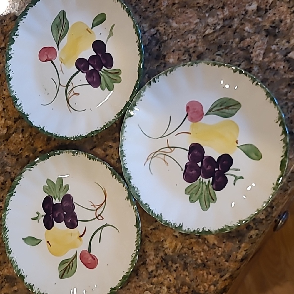 Small plates Fruit Fantasy Blue Ridge Hand painted Southern Potteries